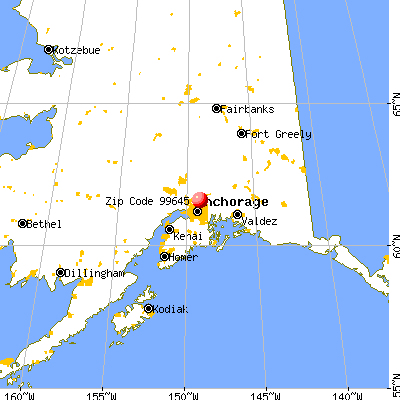 Knik River, AK (99645) map from a distance