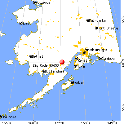 Port Alsworth, AK (99653) map from a distance