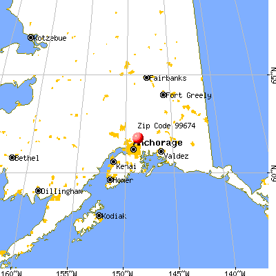 Glacier View, AK (99674) map from a distance