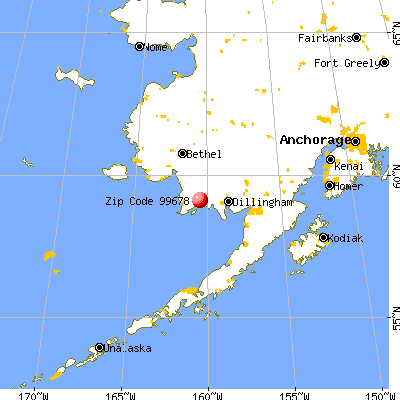 Togiak, AK (99678) map from a distance