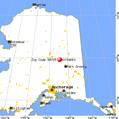 Badger, AK (99705) map from a distance