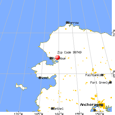 Kiana, AK (99749) map from a distance