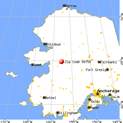 Koyukuk, AK (99754) map from a distance