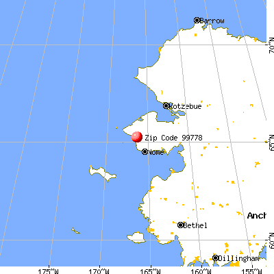 Port Clarence, AK (99778) map from a distance