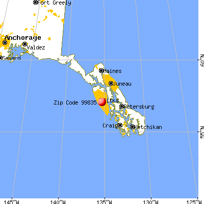Sitka, AK (99835) map from a distance