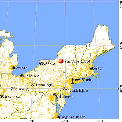 Durhamville, NY (13054) map from a distance