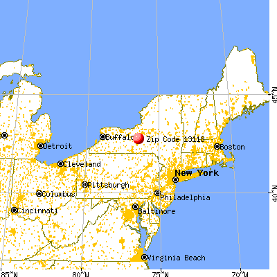 Moravia, NY (13118) map from a distance