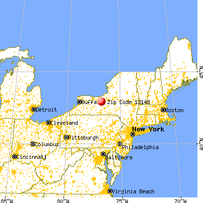 Seneca Falls, NY (13148) map from a distance