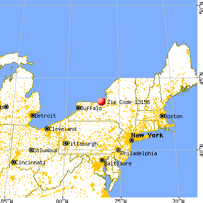 Fair Haven, NY (13156) map from a distance