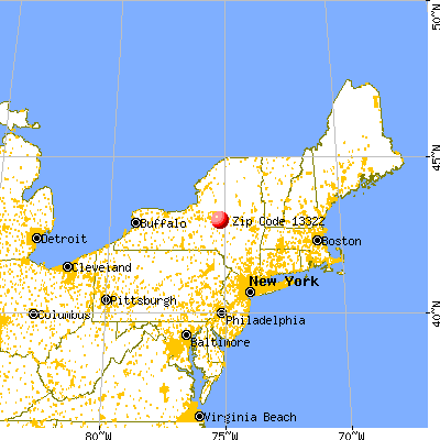 Clayville, NY (13322) map from a distance