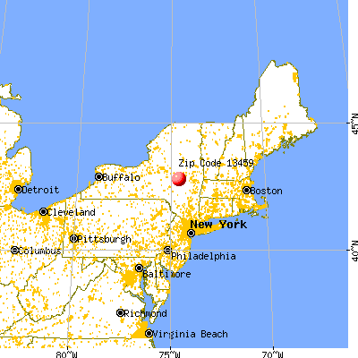 Sharon Springs, NY (13459) map from a distance