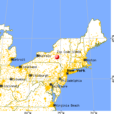 Smyrna, NY (13464) map from a distance