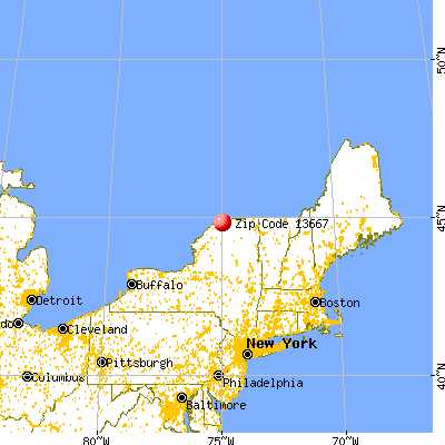 Norfolk, NY (13667) map from a distance