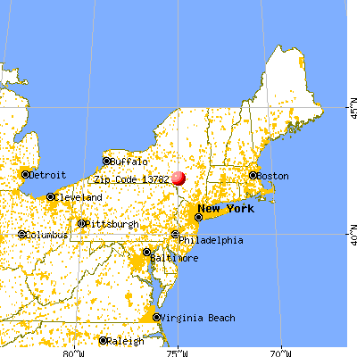 Downsville, NY (13782) map from a distance