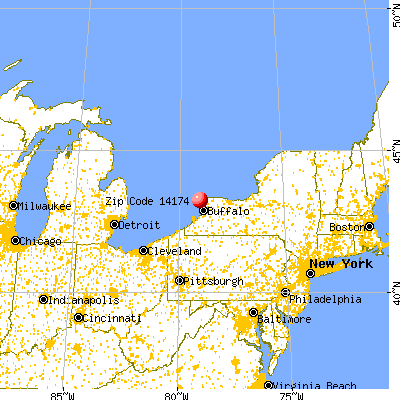 Youngstown, NY (14174) map from a distance