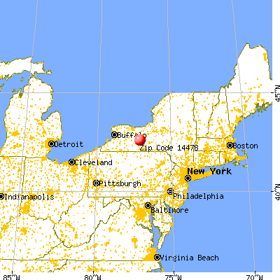 Keuka Park, NY (14478) map from a distance