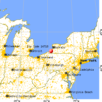 Cassadaga, NY (14718) map from a distance