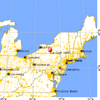 Dundee, NY (14837) map from a distance