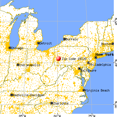 Oakmont, PA (15139) map from a distance