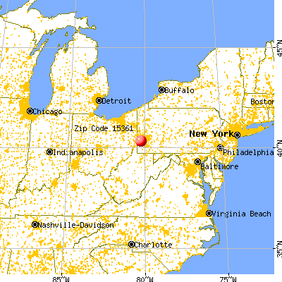 Southview, PA (15361) map from a distance