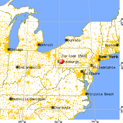 Murrysville, PA (15632) map from a distance