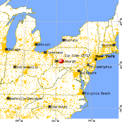 Blairsville, PA (15717) map from a distance