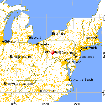 Johnstown, PA (15901) map from a distance