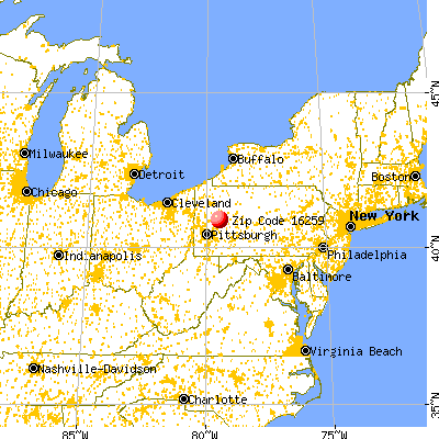 Templeton, PA (16259) map from a distance