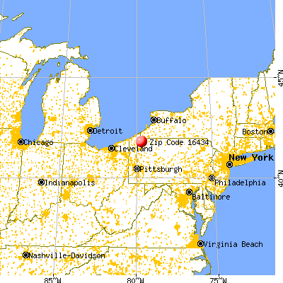 Spartansburg, PA (16434) map from a distance