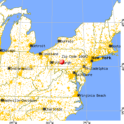 Altoona, PA (16602) map from a distance