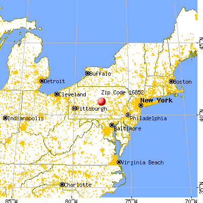 Madisonburg, PA (16852) map from a distance