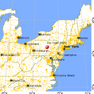 Rebersburg, PA (16872) map from a distance