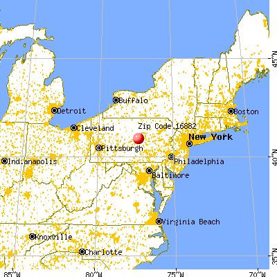 Woodward, PA (16882) map from a distance