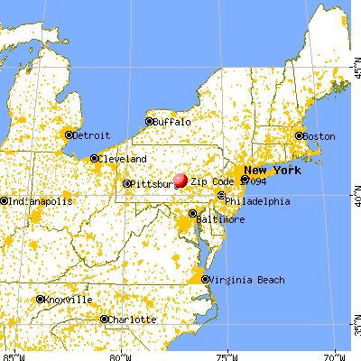 Thompsontown, PA (17094) map from a distance