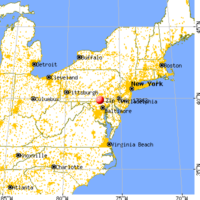 Spring Grove, PA (17362) map from a distance