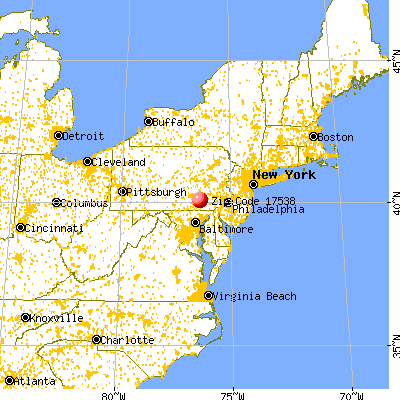 Salunga, PA (17538) map from a distance