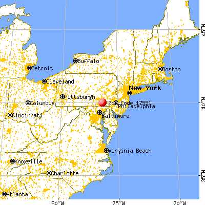 Millersville, PA (17551) map from a distance