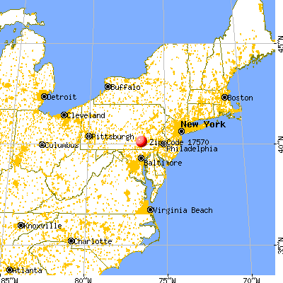 Rheems, PA (17570) map from a distance