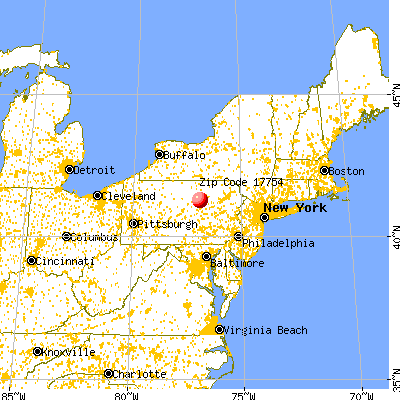 Montoursville, PA (17754) map from a distance