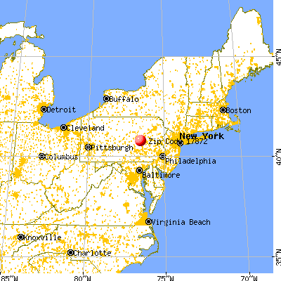 Shamokin, PA (17872) map from a distance