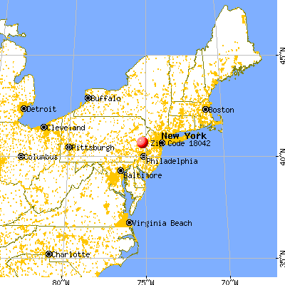 Easton, PA (18042) map from a distance