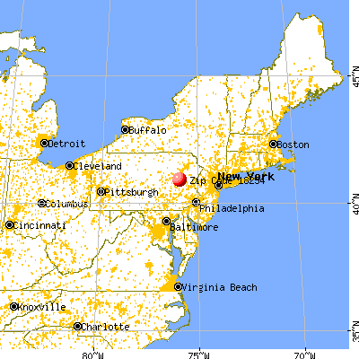 Tresckow, PA (18254) map from a distance