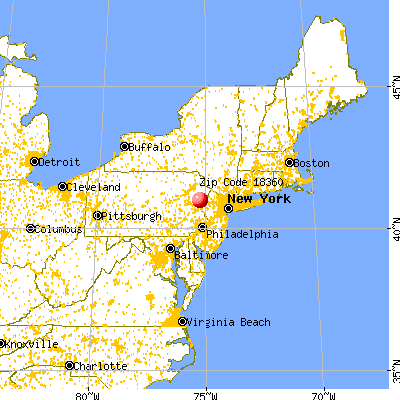 Arlington Heights, PA (18360) map from a distance