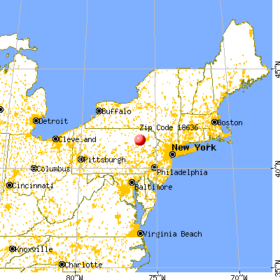 Noxen, PA (18636) map from a distance