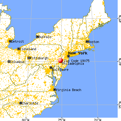 Oreland, PA (19075) map from a distance