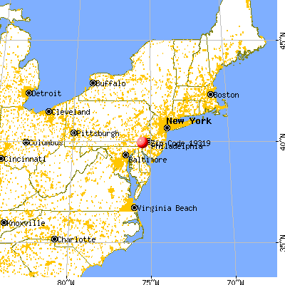 Cheyney University, PA (19319) map from a distance