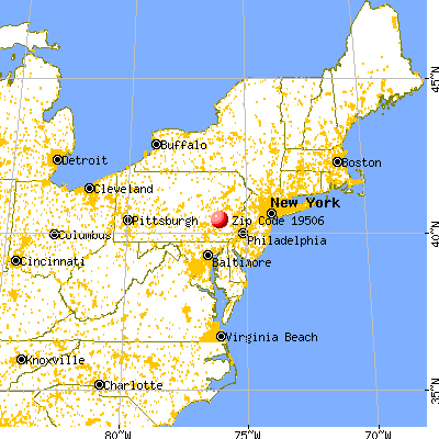 New Schaefferstown, PA (19506) map from a distance