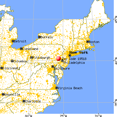 Amity Gardens, PA (19518) map from a distance