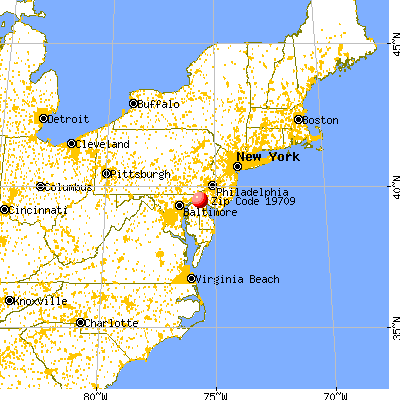 Middletown, DE (19709) map from a distance