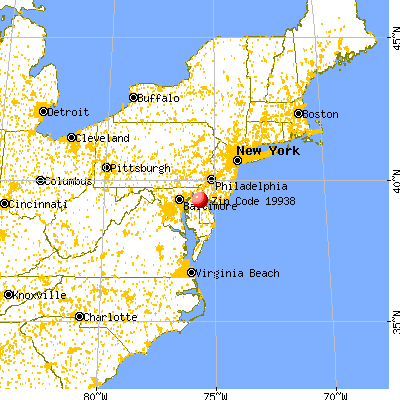 Clayton, DE (19938) map from a distance